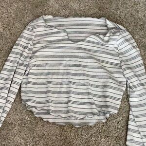 Shein Ribbed Stripe V-Neck